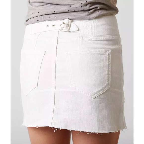Free People Corsette Distressed Denim Mini Skirt - Picture 3 of 11